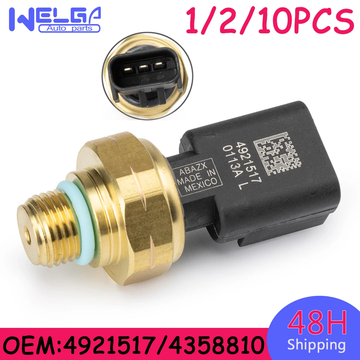 

1/2/10PCS 4921517 Engine Oil Pressure Sensor For Cummins ISX ISM ISX11.9 ISX15 492-1517 435-8810 4358810 Engine Car Accessories