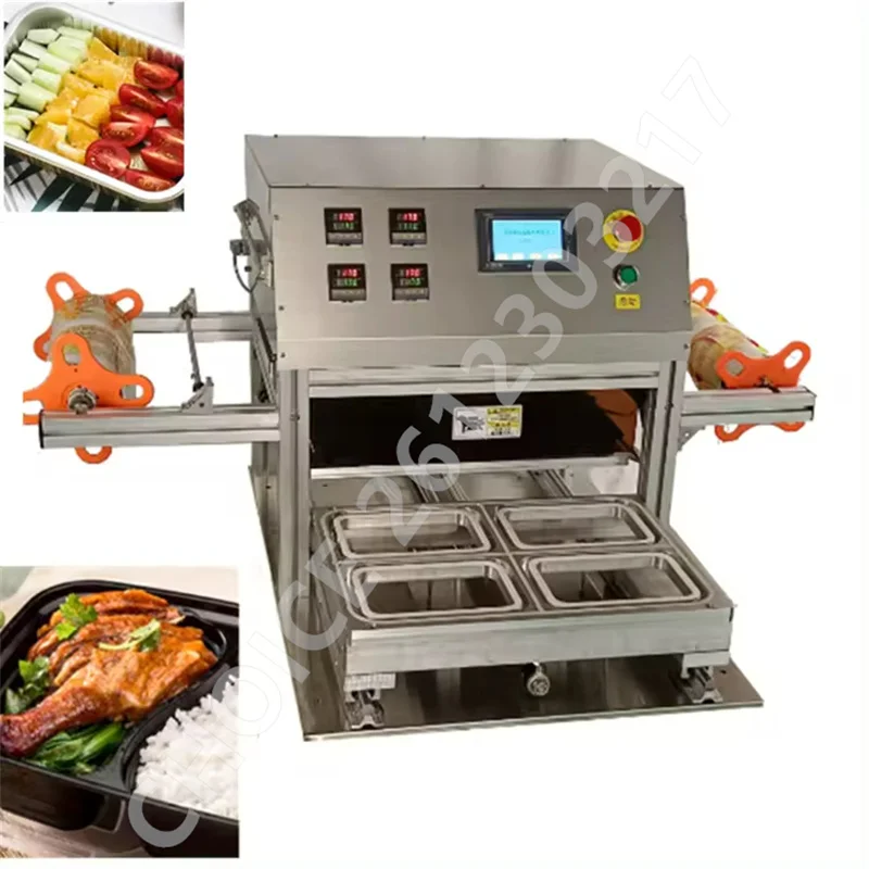 High Quality Automatic Tray Sealing Machine for Plastic Containers Gas Flushing Packaging Machine Fast Food Square Tray Sealer