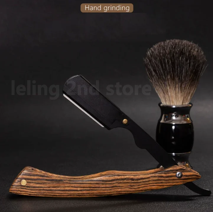 wooden handle Men Manual Shaver Barbershop Razor Salon Hair Knife Folding Safety Portable Razor Accesories Hairdressing