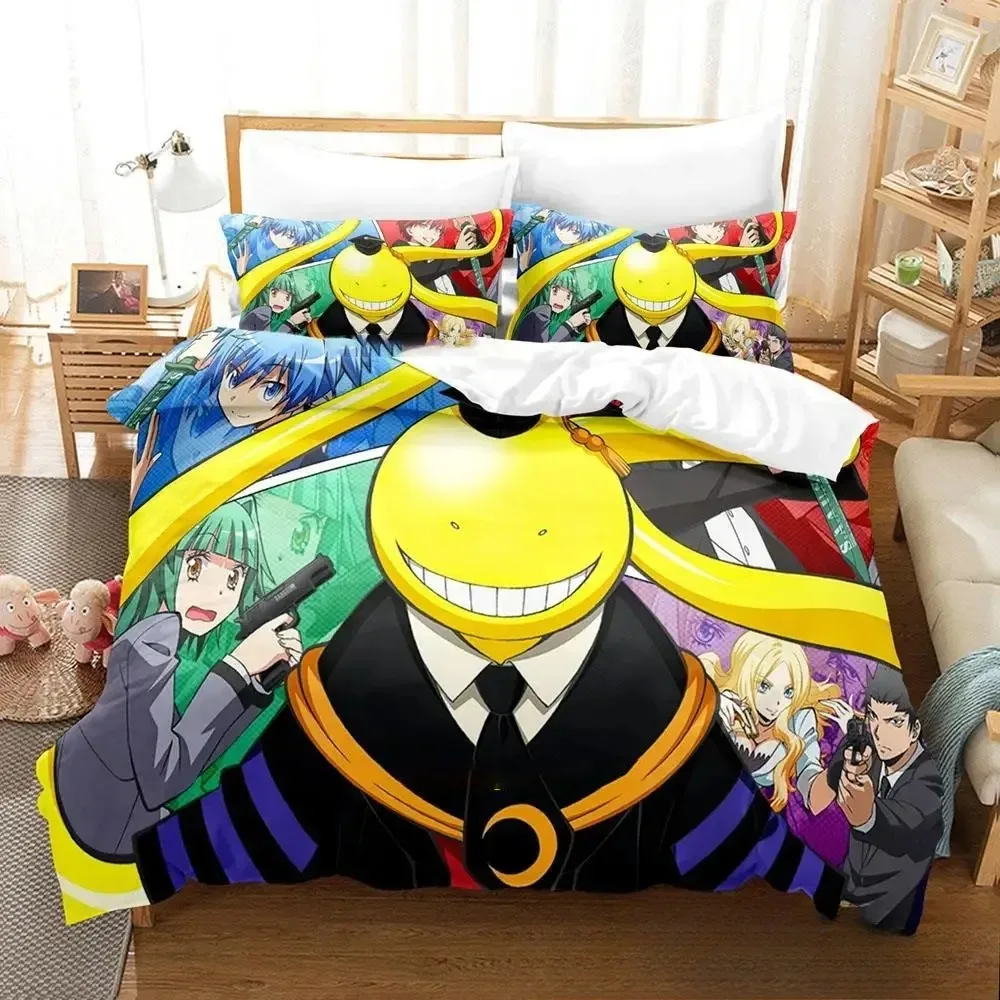 Anime Assassination Classroom Koro-sensei Bedding Set Boys Girls Twin Queen King Size Duvet Cover Pillowcase Bed boys Adult