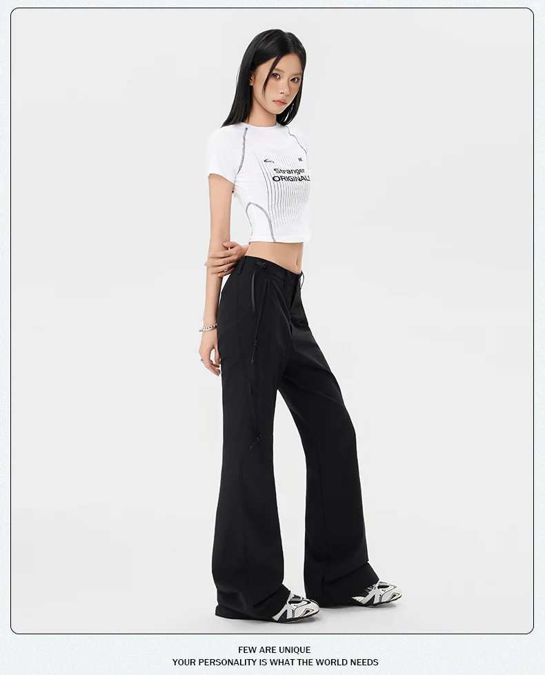 Damen-Freizeithose mit weitem Bein für Frühjahr/Sommer 2026 – Trendiges Slim-Fit Micro-Flare-Design für Jugendliche und Streetwear – Detail 7