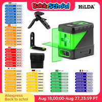HILDA 2 Lines Laser Level Self Levelling Green Beams Laser Horizontal Vertical Cross Line Mini Laser Level