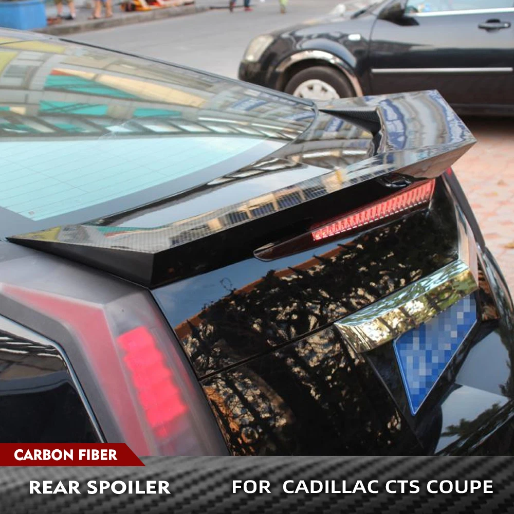 

For Cadillac CTS Coupe 2009-2015 Carbon Fiber Rear Racing Spoiler Custom Parts Trunk Lip Spoiler Rear Wing Spoiler HighKick Lip