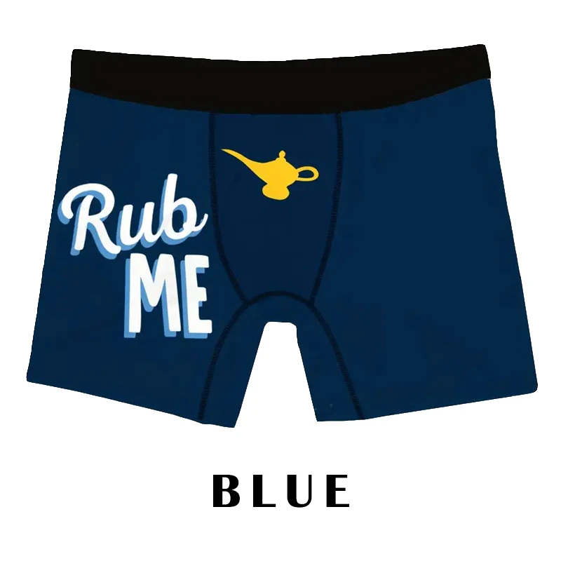 Men Sports Boxers Underwear Underpants Sport Blue M L XL Teapot Letter Printing Ventilate Fashion Fitness Casual