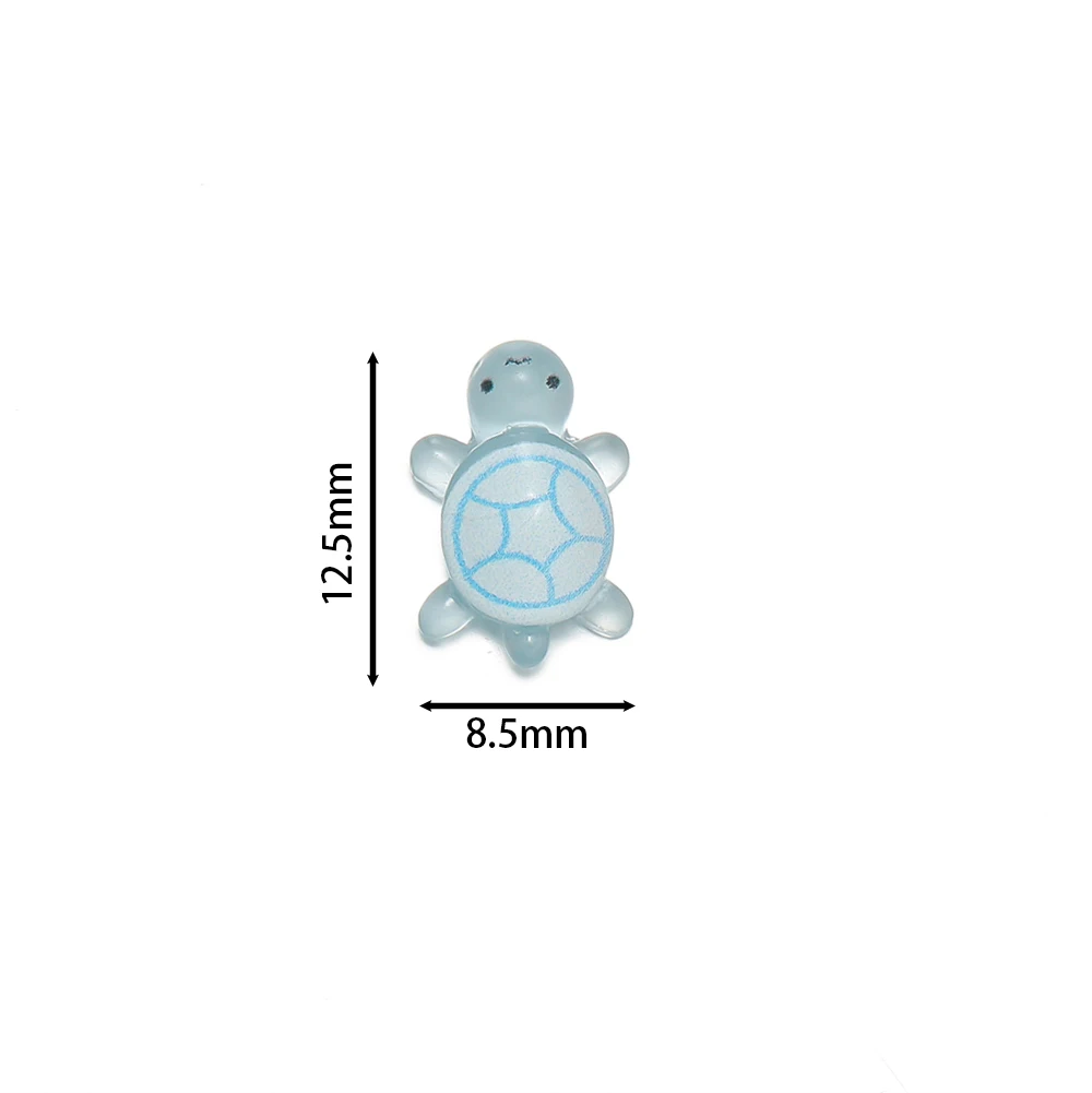 10pcs/lot Mini Resin Sea Turtles Glow in The Dark Luminous Cute Tiny Turtles Beads Charm for DIY Jewelry Keychain Craft Ornament - view 2