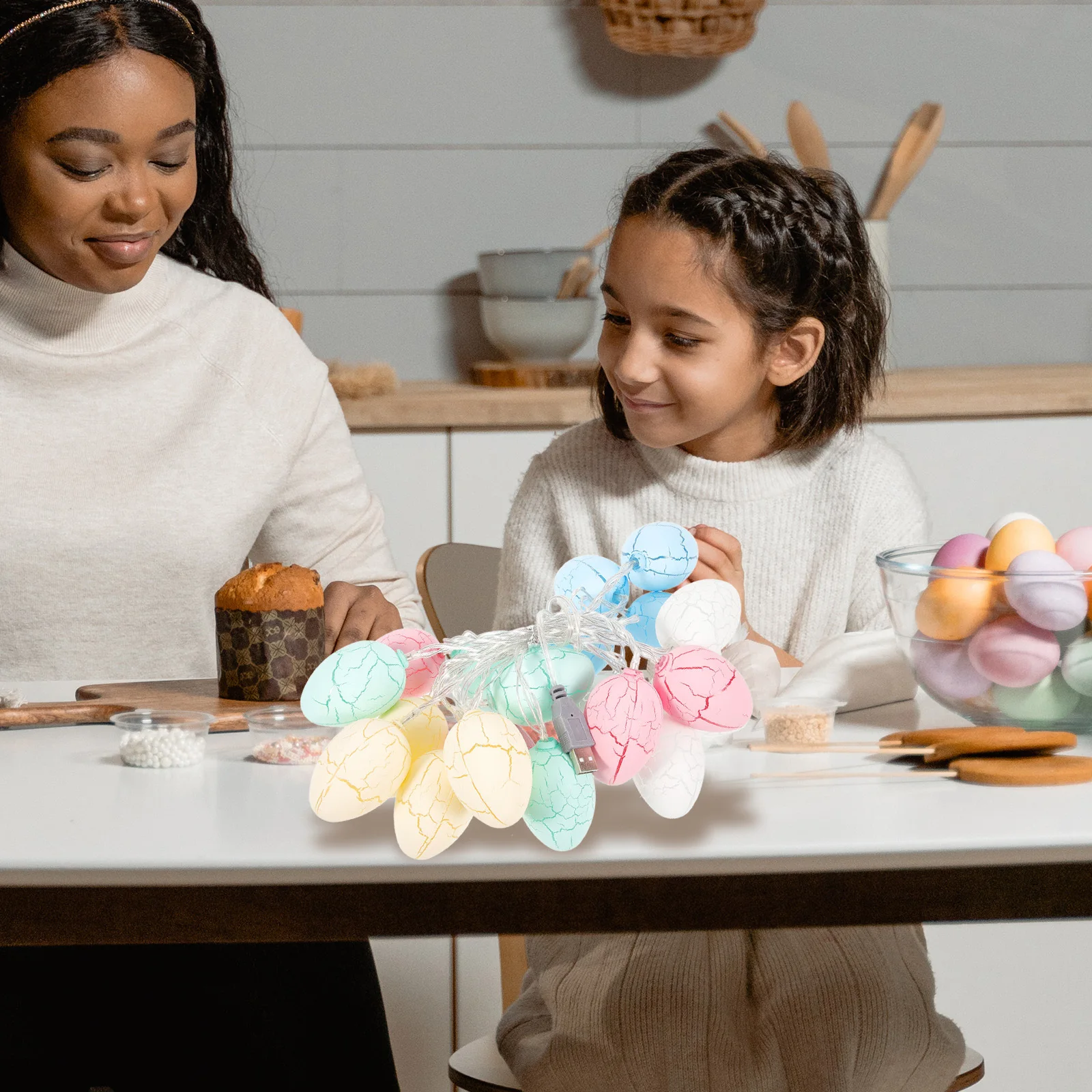 عيد الفصح LED الحبوب المتشققة البيض ضوء سلسلة الإبداعية مهرجان خلفية توفير الطاقة وقت طويل استخدام سلسلة البيض الخفيفة #4