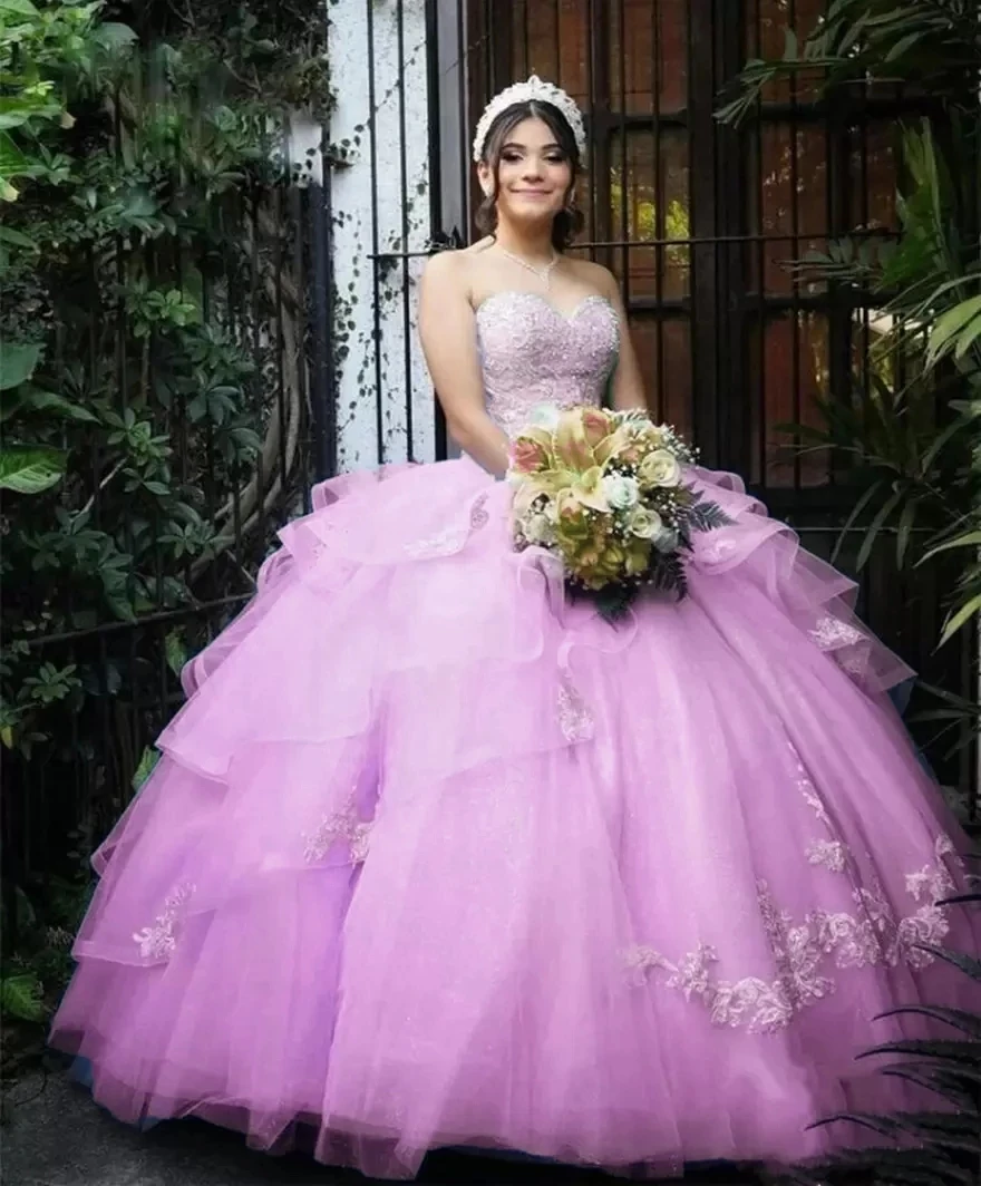 ANGELSBRIDEP-Vestido de baile de tule, vestido querido Quinceanera, vestidos de festa de aniversário, 15 anos