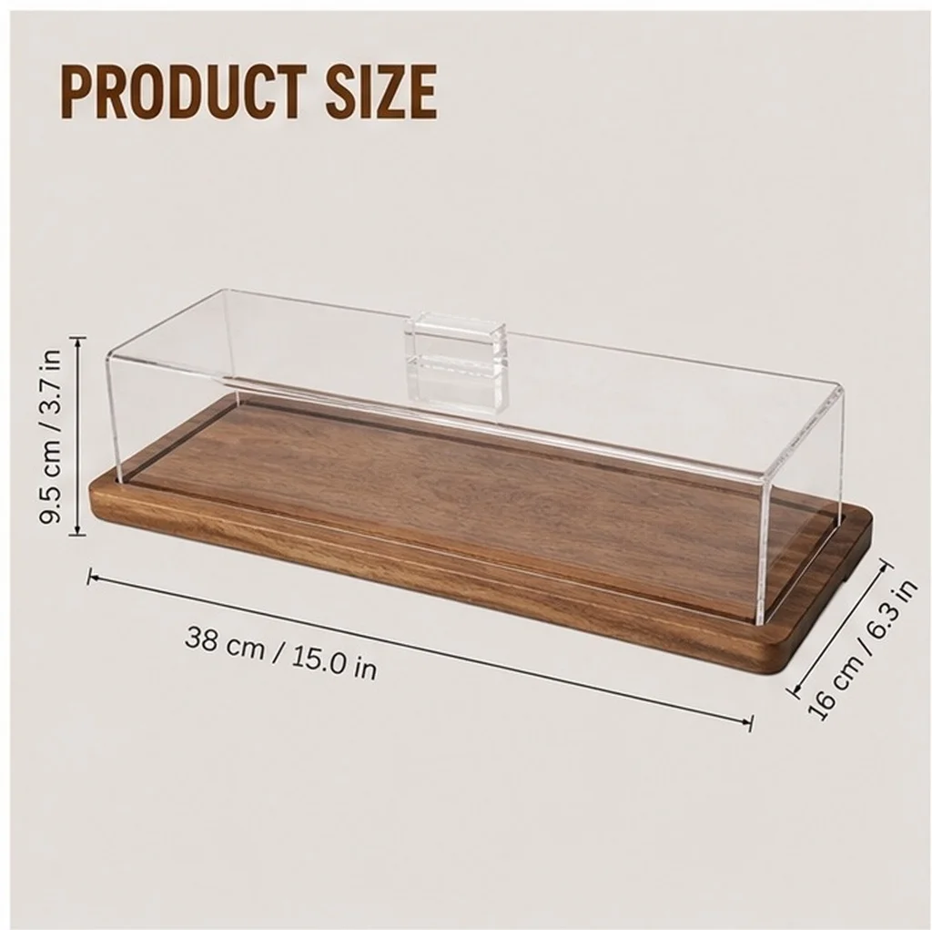 Cake Box Bakery Display Case With Lid Wood Dessert Tray Showcase Acrylic Holder Carriers Clear Plate Platter Dessert Containers