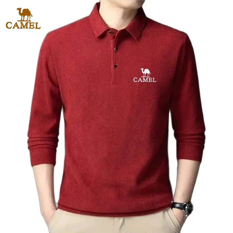 Autumn and Winter Men's Embroidered High Quality Plush Long Sleeve Polo Shirt New Luxury Fashion Leisure Multi Functional Top