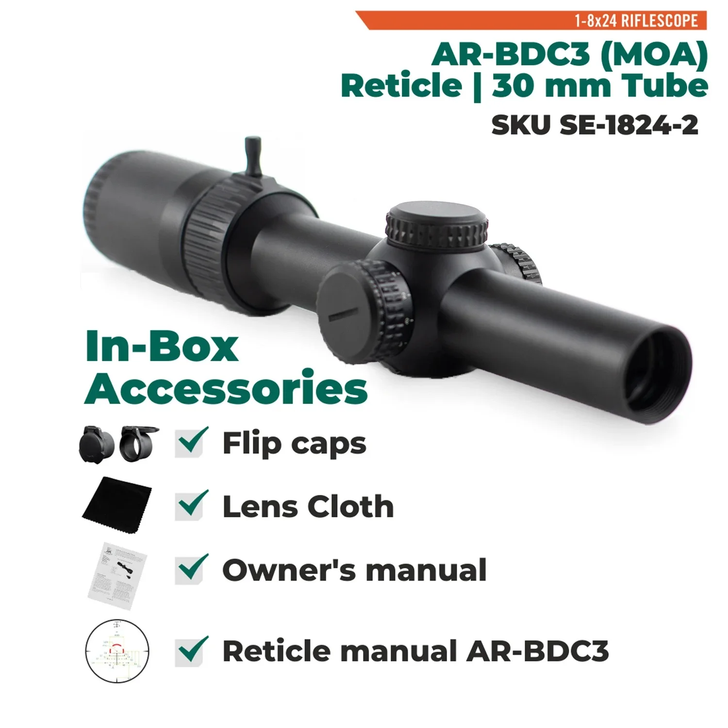 Original V*RT*X LPVO Optics St**ke E*gle 1-8X24 Second Focal Plane(SFP) Riflescope AR-BDC3 Reticle Waterproof/Shock Resistant