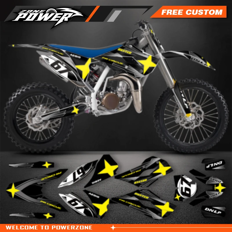 

Powerzone для Husqvarna, полный набор наклеек для мотоциклов, наборы наклеек для Husqvarna TC85 2014 2015 2016 2017, индивидуальная графика