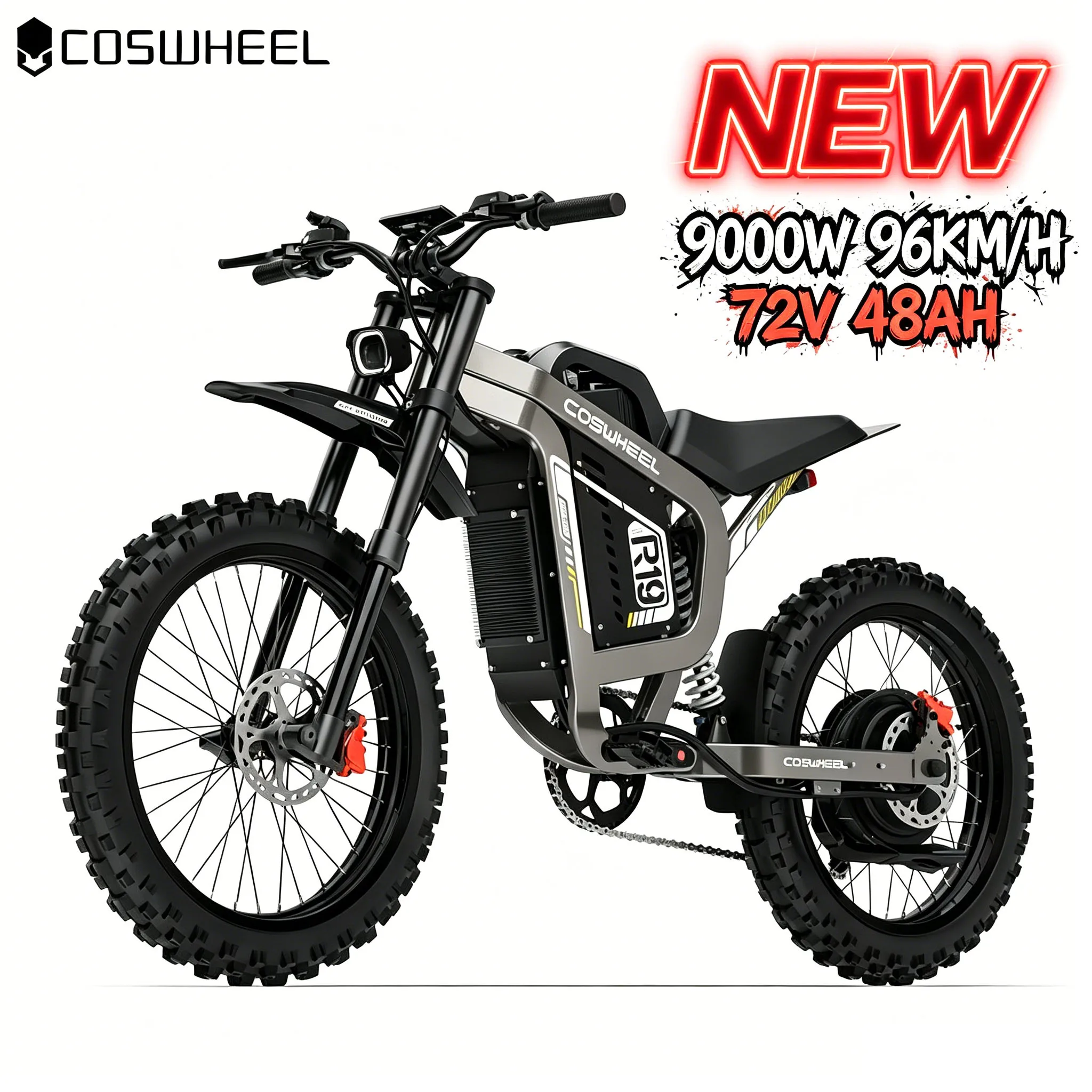 COSWHEEL NEW R19 Electric Cycle 72V 40AH 96km/h Lithium Battery Adult Mountain Ebike 9000W Mountain Electric Men's Moped Road E Trucks - view 2