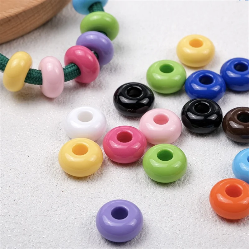 وصل جديد 300 قطعة/الوحدة 14 مللي متر لون طباعة الهندسة جولات شكل الراتنج المعداد الخرز لتقوم بها بنفسك مجوهرات الملابس إكسسوارات الشعر #5