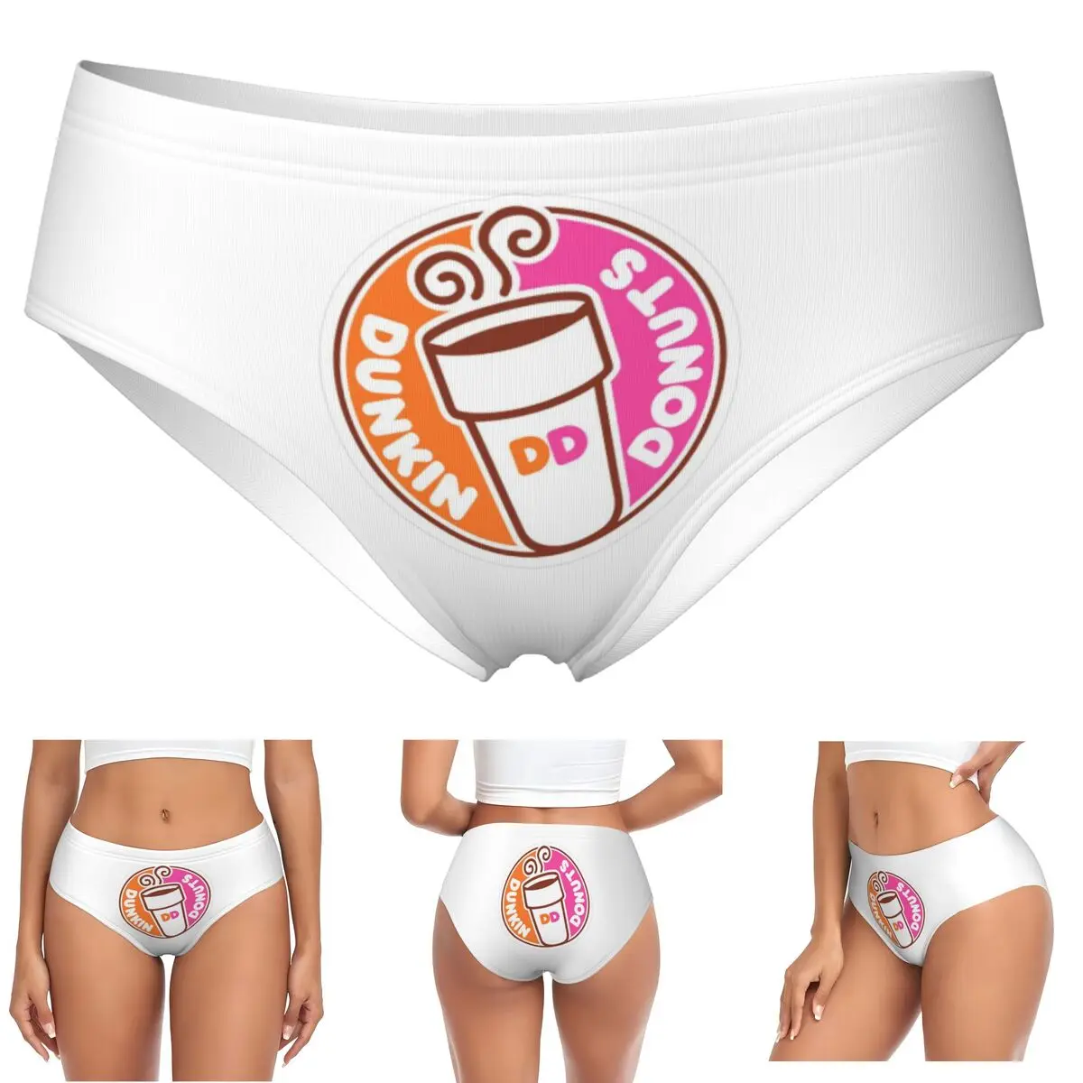 Custom Dunkin Donuts Panties Briefs Women's Comfort Briefs Underwear Breathable Female Underpants