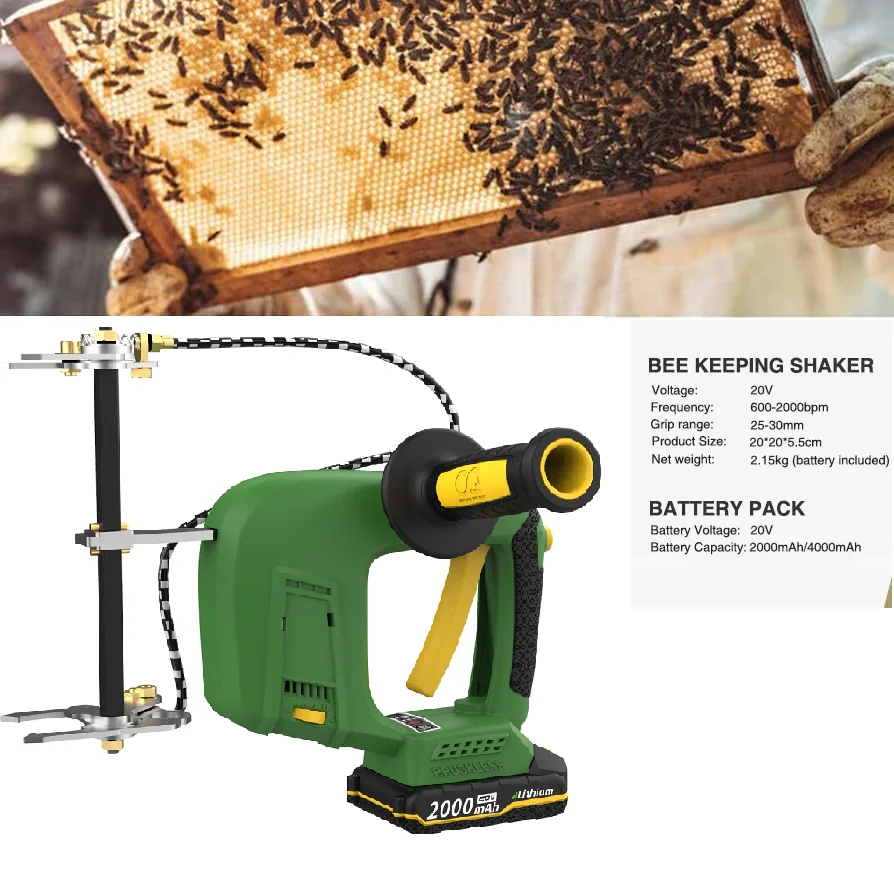 Bee Shaker Machine Hive Frame Vibrator 2 Lithium Battery Rechargeable Bee Shaking Machine Bee Hive Box Shaker Beekeeping Tools