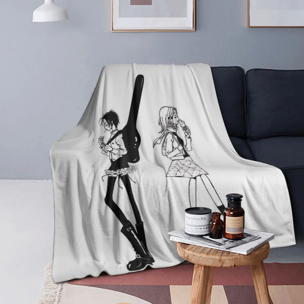 

Nana Anime Blanket Soft Warm Flannel Throw Blanket Cover for Bed Living room Picnic Travel Home Couch