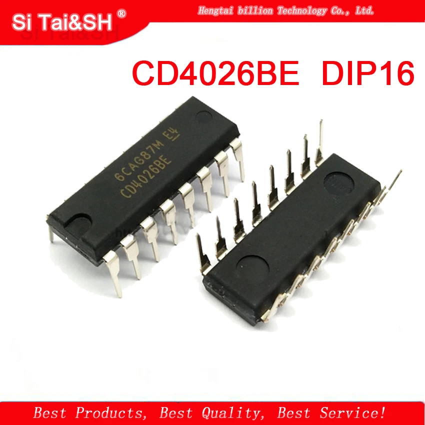 10PCS  CD4026 CD4026BE CD4026B DIP-16 Logic chip