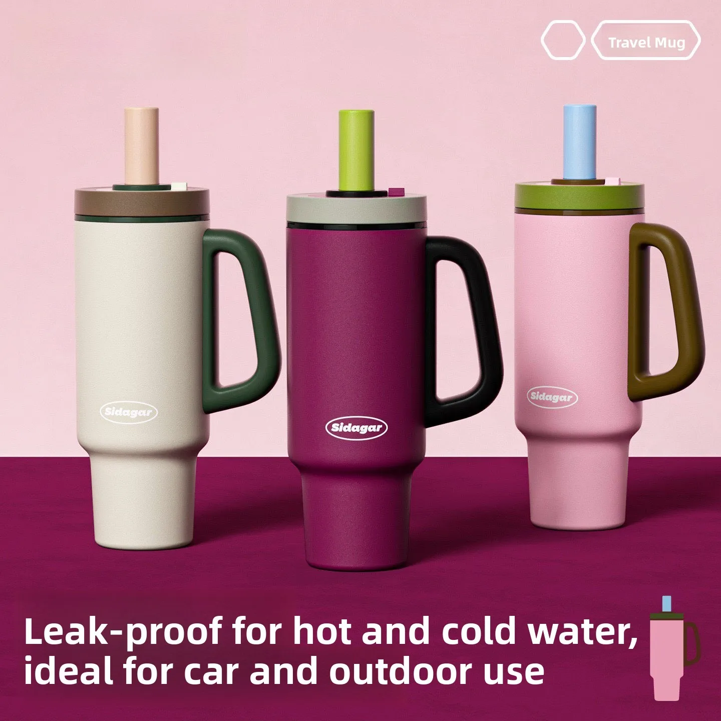 

Large Capaci Insulated Stainl Steel Water Bottle Car Carrier Fem Version St Cup Beverage Thermos Vacuum Flask