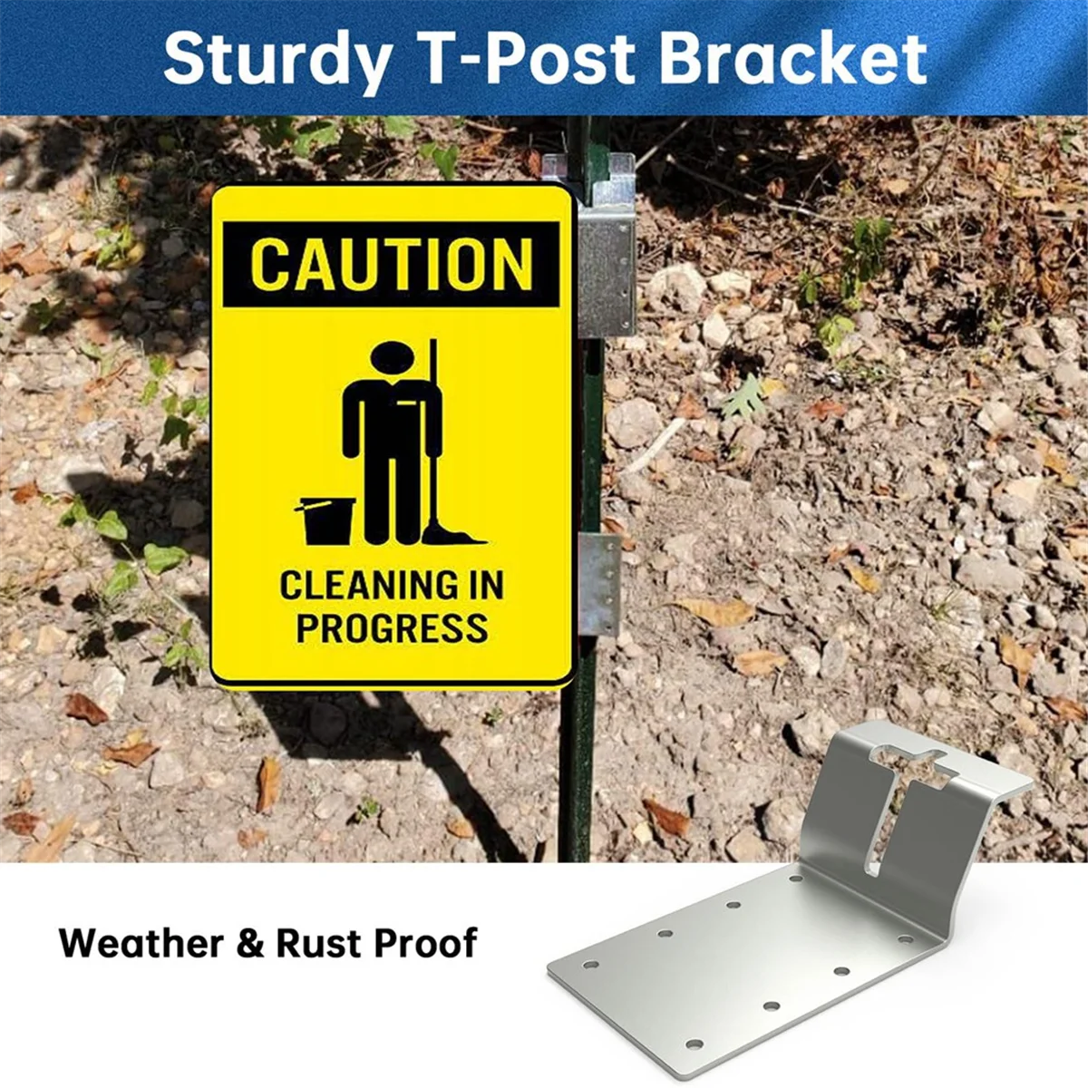 

12 Pack T-Post Bracket 3inch (Vertical) T Post Mounting Bracket, Mounting T Post Bracket for Signs, Plywood Install
