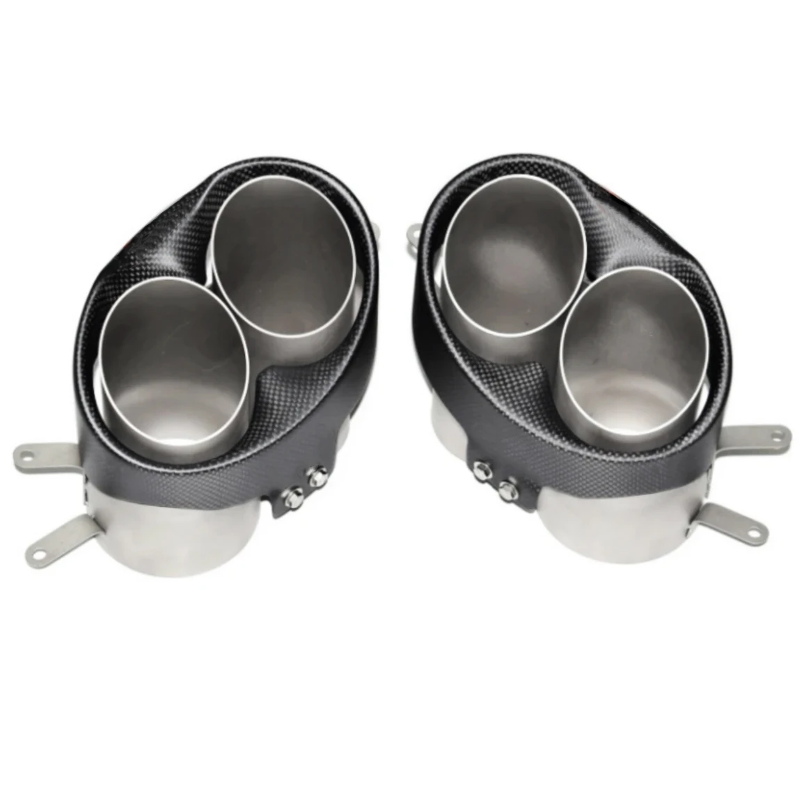 Carbon Fiber Stainless Steel Exhaust Tip 1.5mm Thickness Retrofit Upgrade Muffler Tailpipe for Audi RS6 RS7