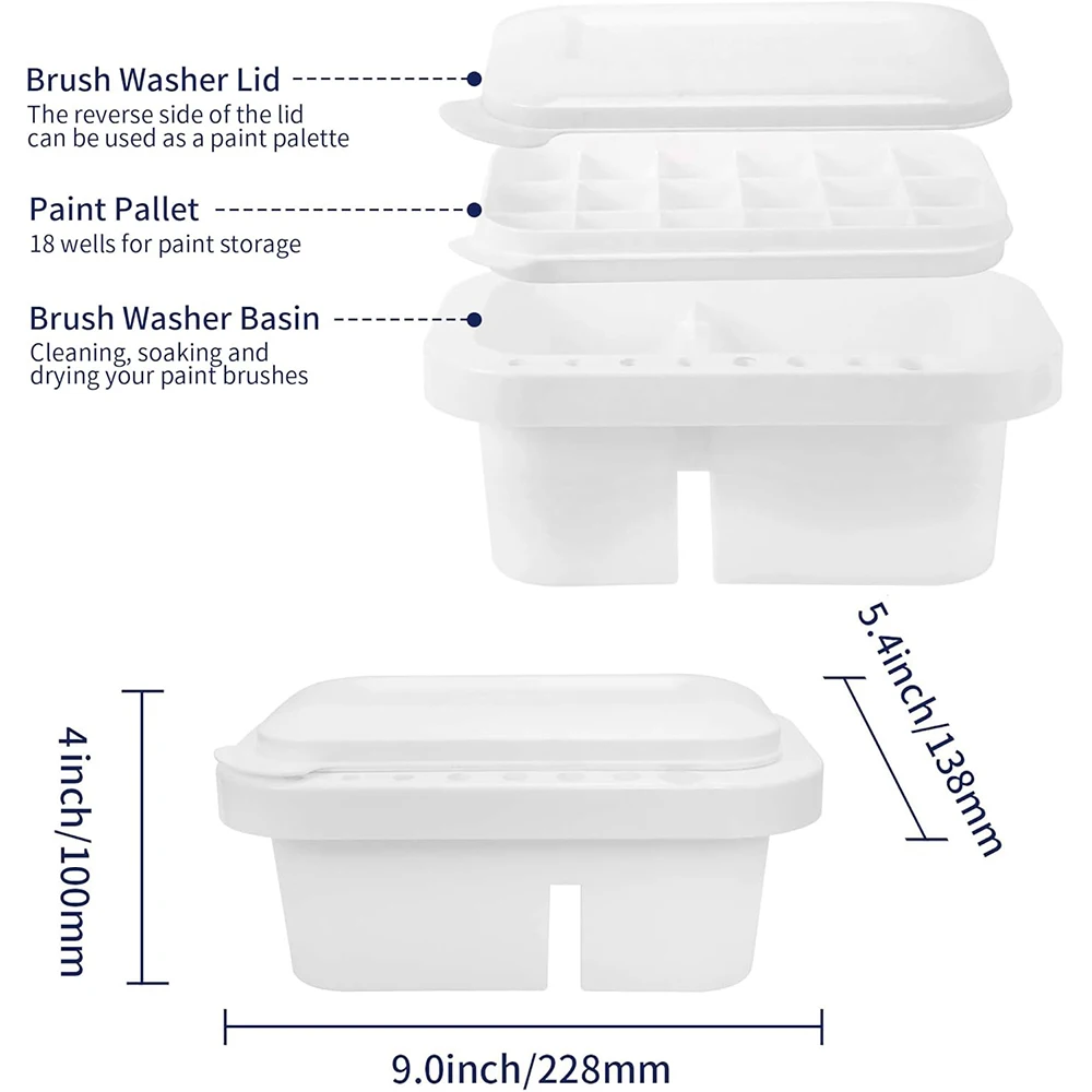 Paint Brush Cleaner ((Brush Not Included)）, Paint Brush Holder and Organizers with Palette for Acrylic, Watercolor Painting