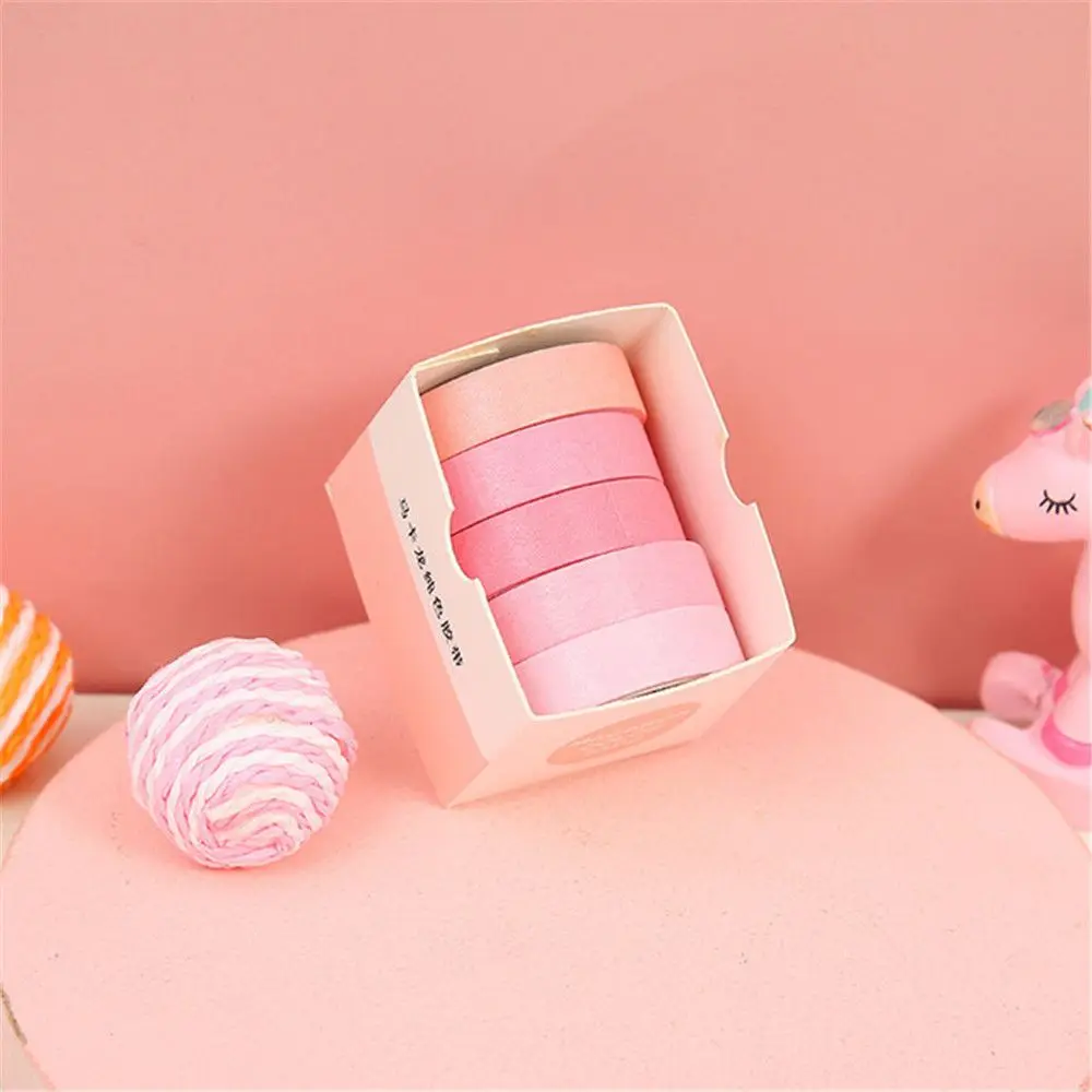 5Rolls/box Cute Supplies School Adhesive Washi Tape Masking Tape Scrapbooking