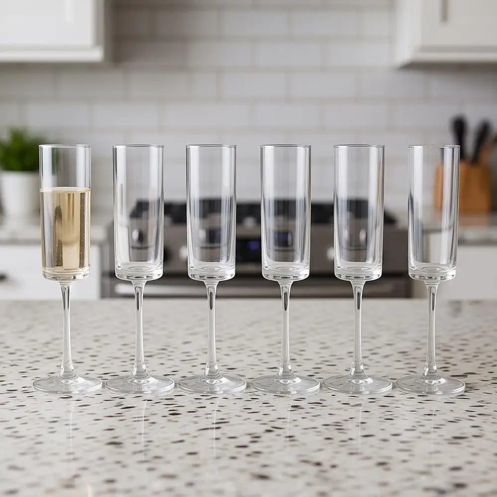 

Набор из 12 элегантных стеклянных бокалов для шампанского, 160 мл, 5,5 унций