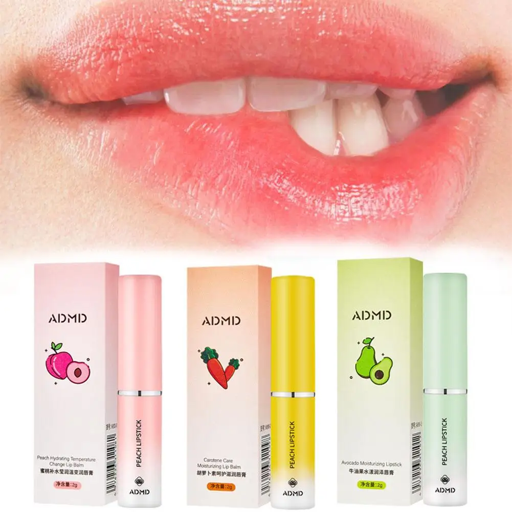 

Fruit Flavor Temperature Color Changing Lip Balm Moisturizing Fine Balm Cracking Base Lines Discoloration Fade Lip Anti-dry Z3q6