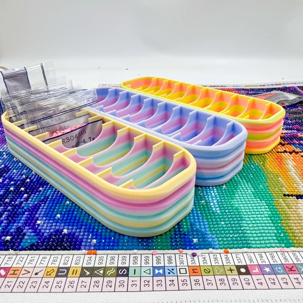 10-Grids Diamond Painting Storage Rack, Colorful Storage Box, Convenient for Organizing Bagged Diamonds Beads and Storing Tools