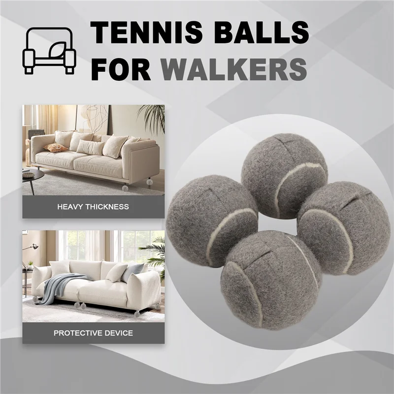 A48F-4PCS كرات التنس ووكر كرات التنس للمشايات لأرجل الأثاث وحماية الأرضية #5