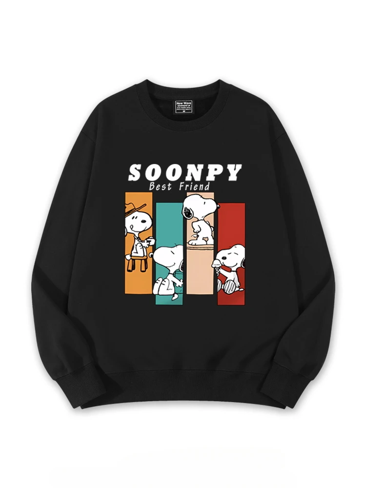 Snoopy lovely Cartoon Anime periphery Mens and womens round neck pullover Spring and Autumn New Style Couple\'s clothing pullover