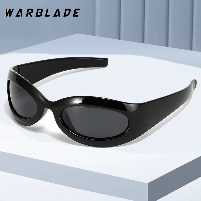 

WarBLade Vintage Sports Women's Sunglasses Fashion Y2K Cat Eye Sun Glasses Wrap Around Driver Cycling Punk Goggle Men's Shades