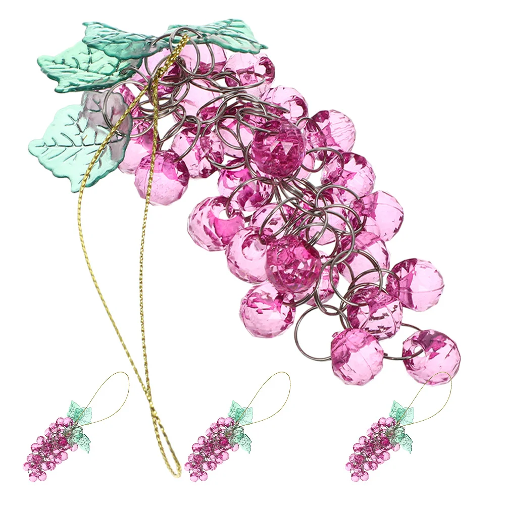 4 قطعة عنب اصطناعي العنقودية مطرز قلادة المنزل هدية شجرة عيد الميلاد الديكور إمدادات الحفلات مطرز العنب الفواكه الاصطناعية #3