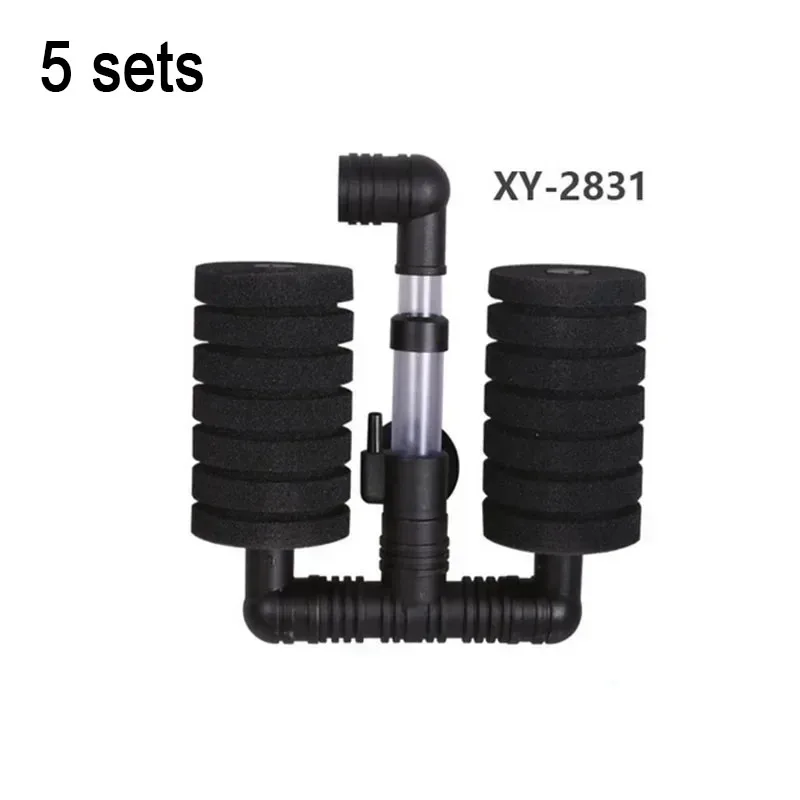 

5 Sets Bio Sponge Filter Betta Fry Shrimp Aquarium Fish Tank Double Head XY-2831