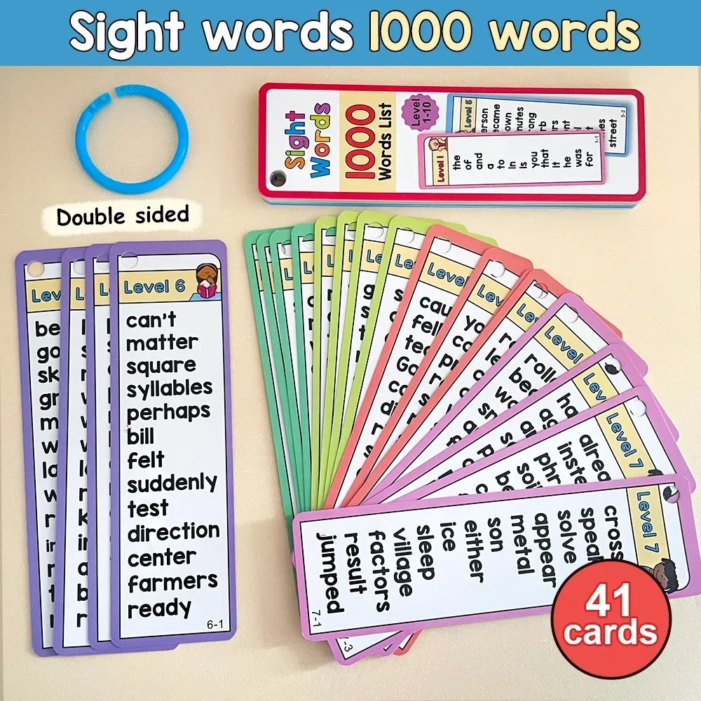 1000 Sight Words Flashcards Dolch Words List Flash Cards High Frequency Word Lists, ESL Teaching Materials for Primary School