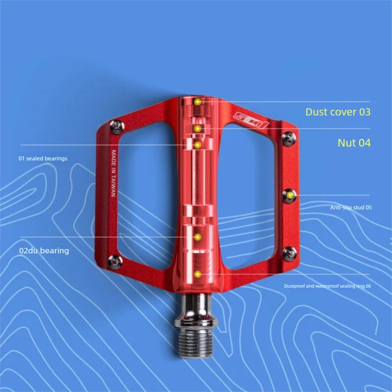 ENLEE Aluminum Alloy Bearing Pedals, Universal Non-Slip Cycling Pedals for Mountain Road Folding Bikes