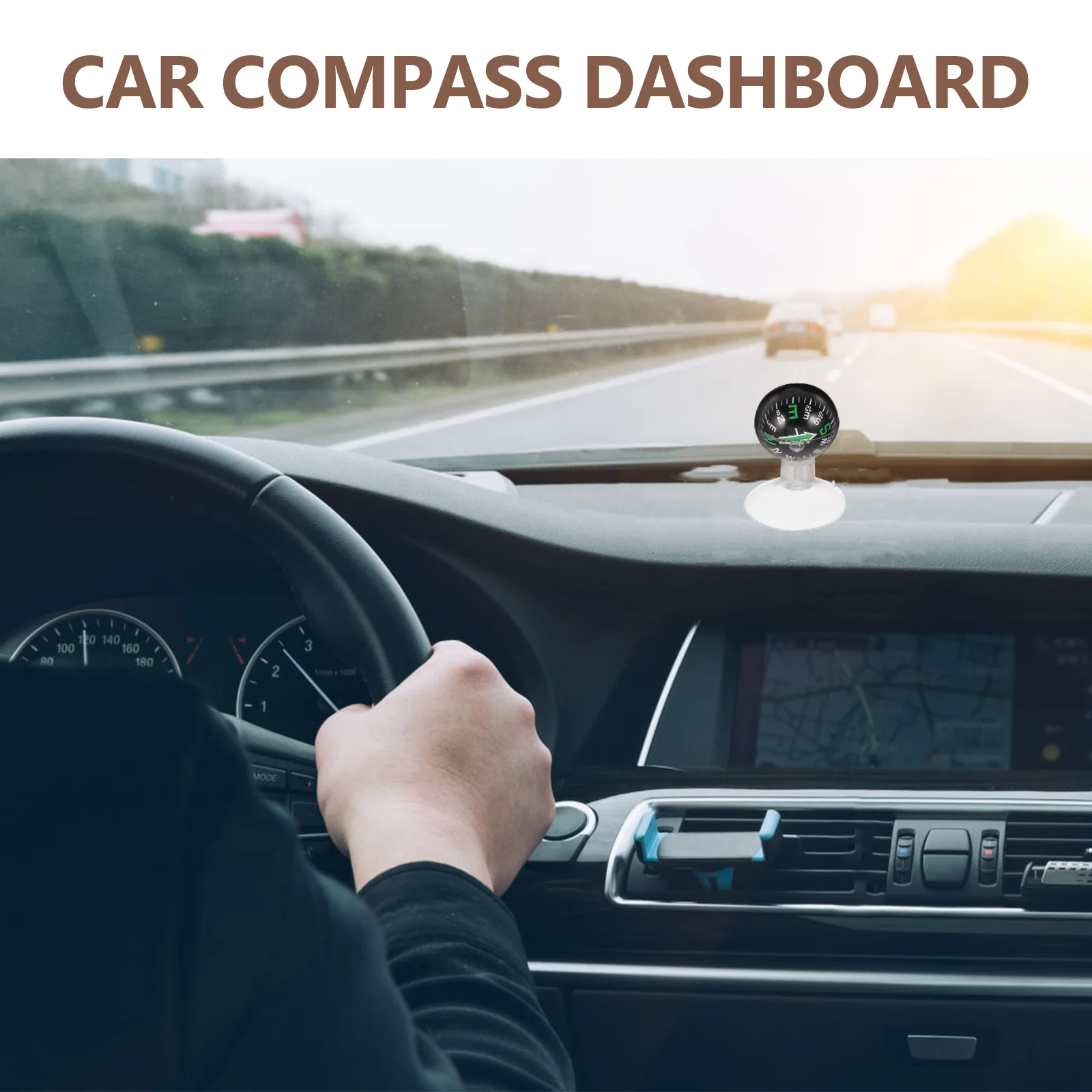 

28mm ABS Stylish Dashboard Mount Outdoor Compass For Car Dashboard Travel Marine Car Accessories