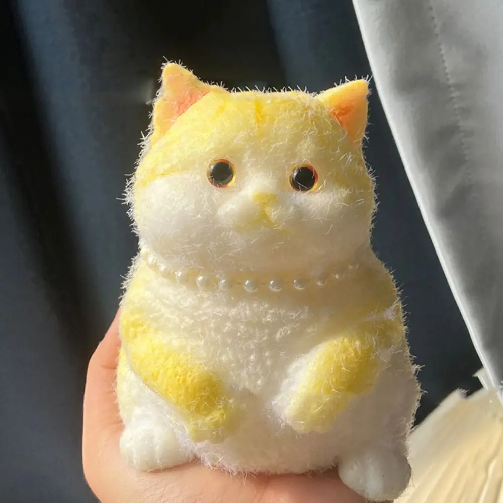 Cute Slow Rebound Big Cat Doll Squeeze Toy Animal Colorful Simulation Cat Squeeze Toys Mini Soft Cat Fidget Toy Adults