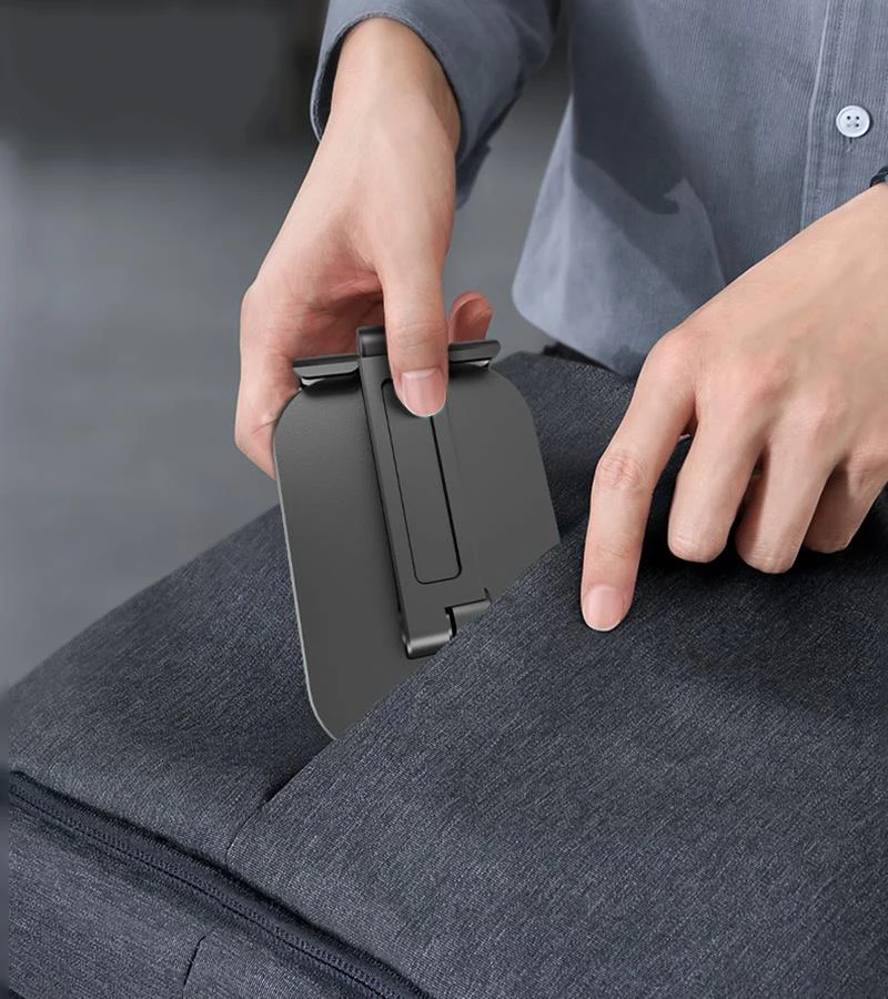 Suporte de telefone celular de mesa dobrável de três seções para iPhone Samsung iPad Tablet Suporte de suporte móvel de mesa flexível ajustável