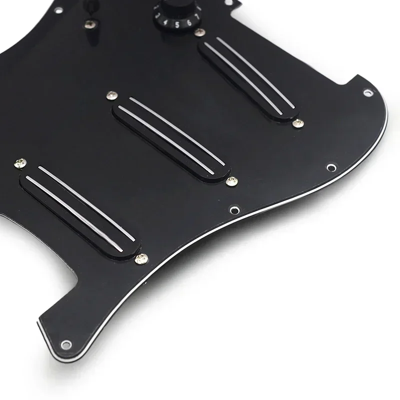 SSS Prewired Pickguard Mini Humbucker Electric Guitar 9K/9K/9K Loaded Prewired Scratchplate for ST Style Guitar Black