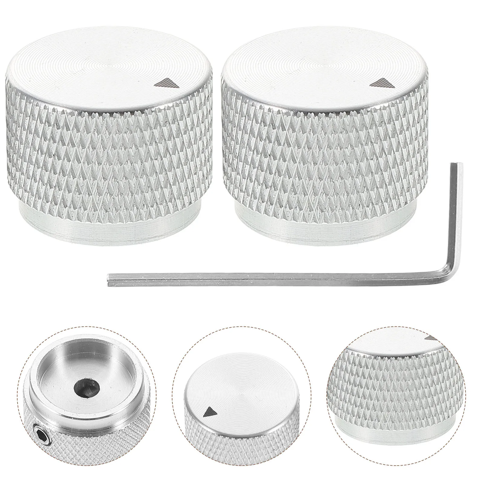 

1Set Sturdy Aluminum Potentiometer Control Knob for Guitar Radio Volume Adjuster Precise Fit Easy Install Guitar Control Knobs