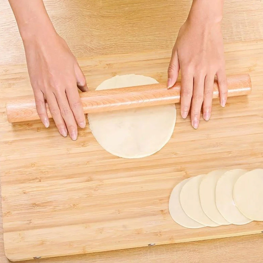 2024 New Beech Solid Wood Household Dumpling Skin Mini Rolling Pins Pin Stick Dough Baking Tool Gadgets Roller Kitchen