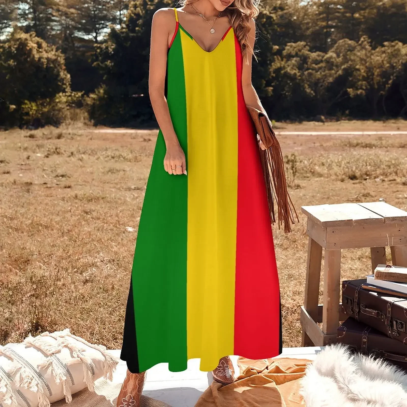 Reggae Vibes ärmelloses Kleid elegante Damen kleider für Hochzeits kleid Sommerkleid Frau