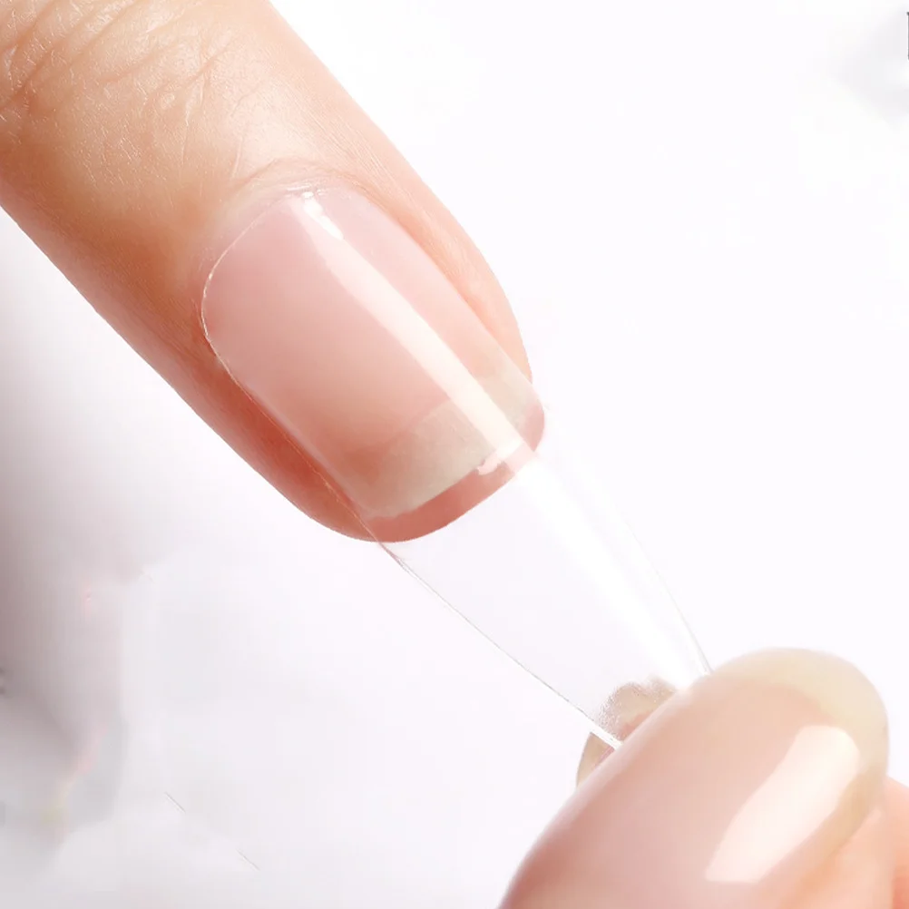 

100pcs False Tips Full Pasted Transparent Fake Nail Pieces Uv Resin No-Trace Extension Nails Manicure Supplies Home Salon Nail