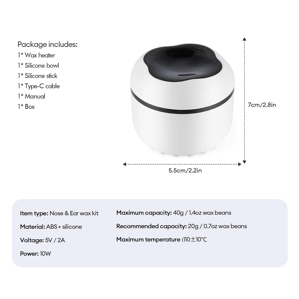 Mini Wachs Heizung Maschine 40g Silikon Schüssel Wachs Wärmer Nase Ohr Haar Entfernung Wachsen Kit Wachs Bean Wachs Heizung schmelzen Topf Schmelzer – Detail 30