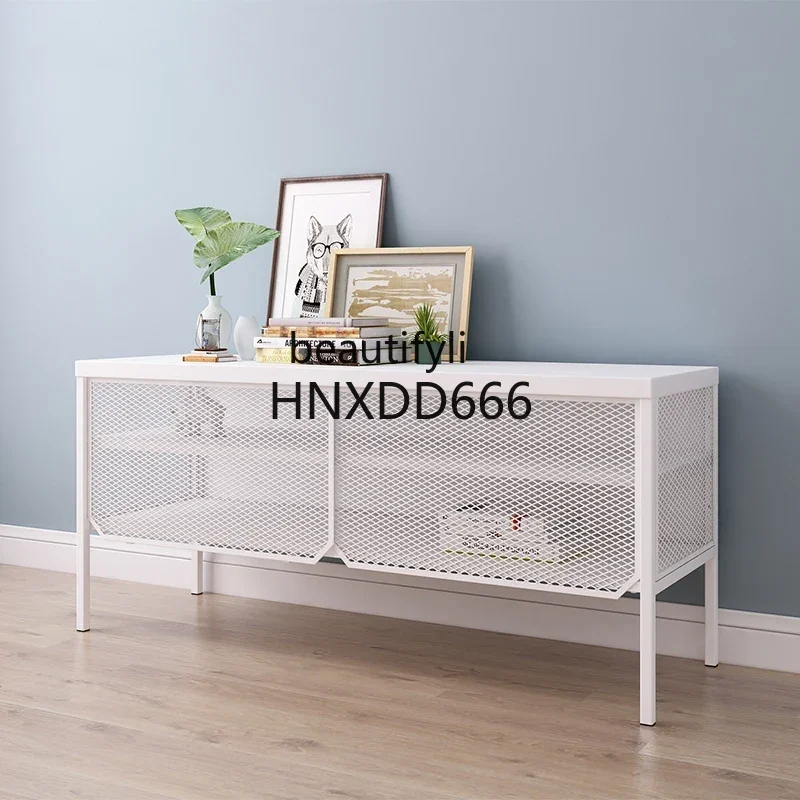 نمط جديد الشمال الحديد المطاوع خزانة التلفزيون الهدف صافي انزلاق الباب خزانة منخفضة غرفة المعيشة تجميعها خزانة مع الرسوم الدائمة