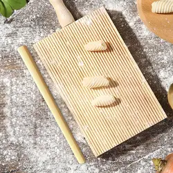 Gnocchi Board Easily Form Wood with Pasta Roller Deep Grooves Convenient Butter Maker for Home Restaurant Kitchen Gadgets