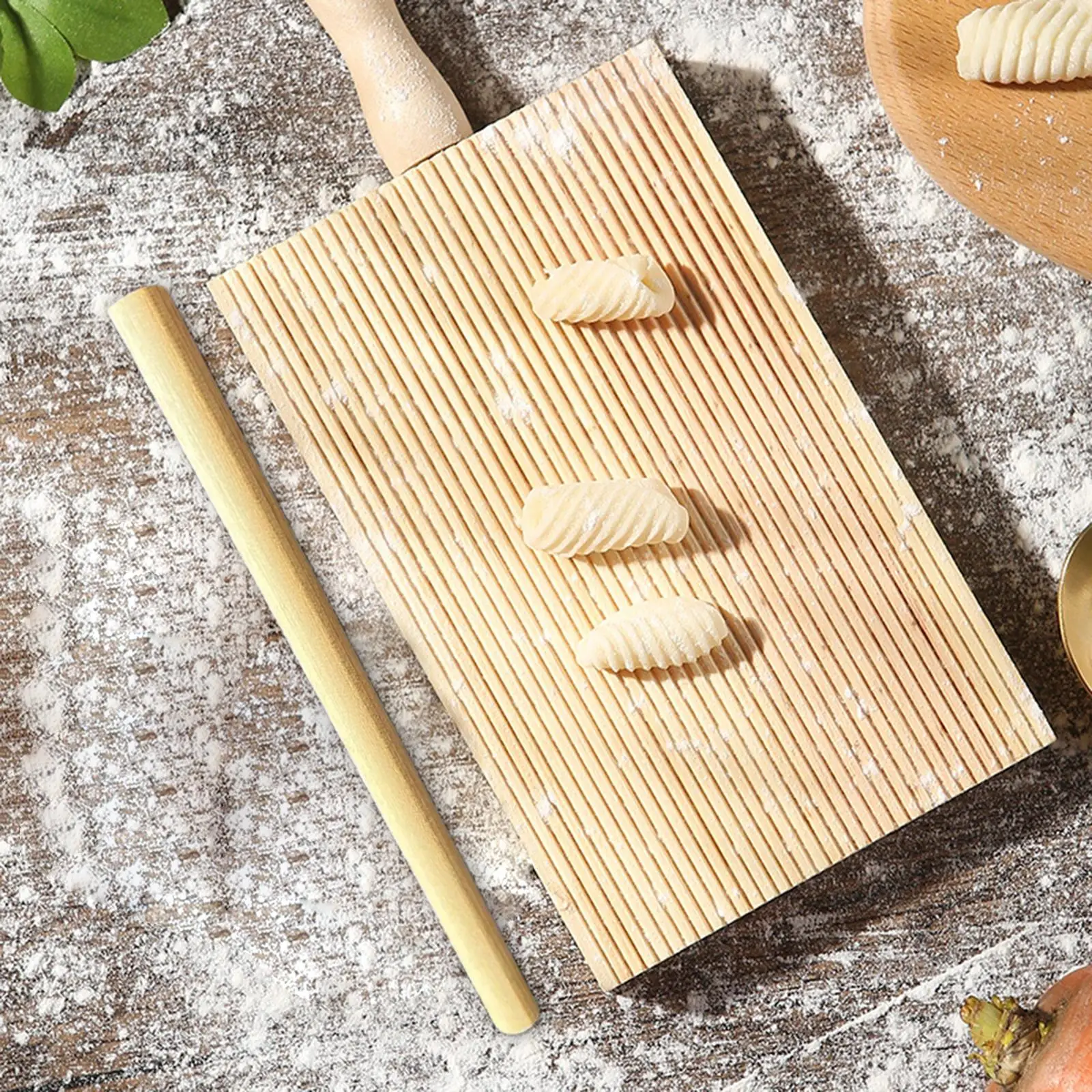 Gnocchi Board Easily Form Wood with Pasta Roller Deep Grooves Convenient Butter Maker for Home Restaurant Kitchen Gadgets