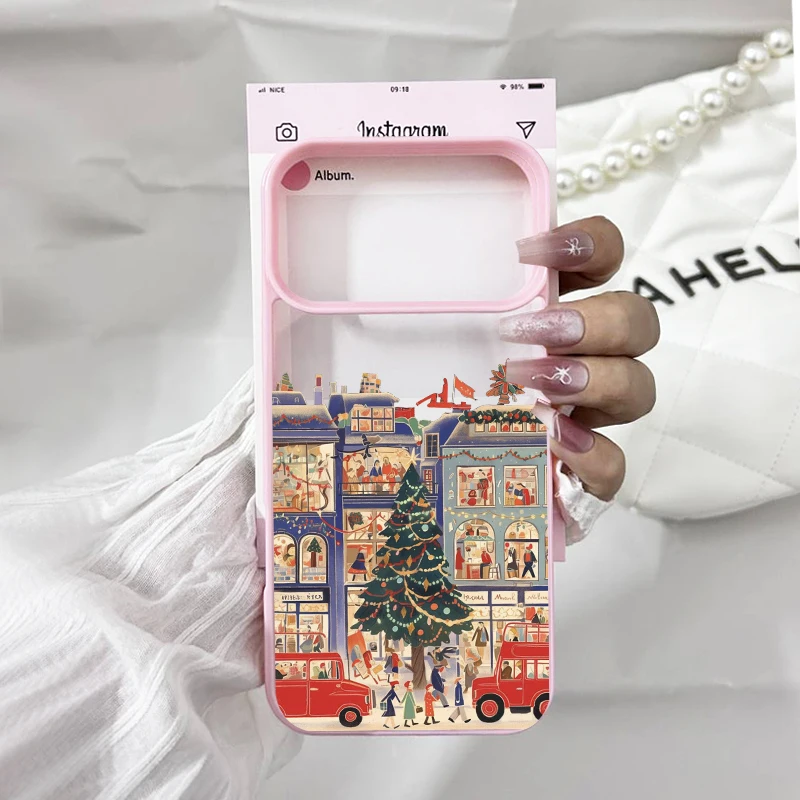 آيفون 17 برو شجرة عيد الميلاد نمط طباعة الحال بالنسبة آيفون 17 16 15 14 13 12 11 برو ماكس مشهد الثلوج للصدمات كوكه