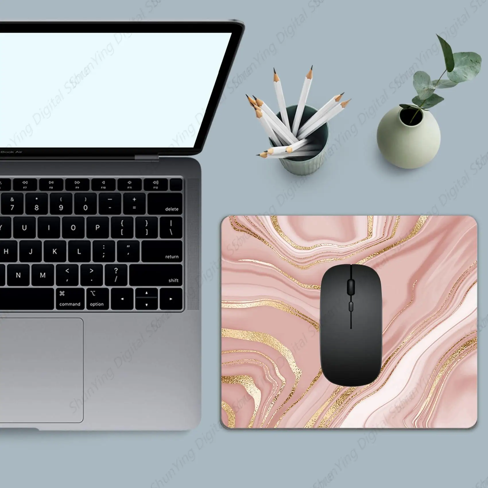 Rose Gold Marble Anti Slip Rubber Mouse Pad, Suitable For Waterproof Gaming Mouse Pads For Computers Laptops Offices And Homes